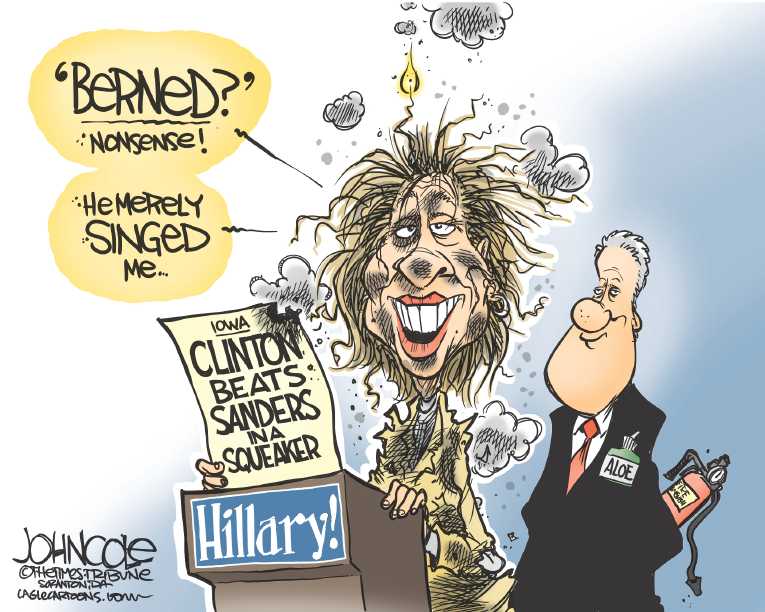 Political/Editorial Cartoon by John Cole, The Times, Scranton, PA on Clinton Claims Victory