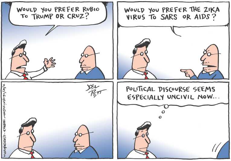 Political/Editorial Cartoon by Joel Pett, Lexington Herald-Leader, CWS/CartoonArts Intl. on Trump’s Lead Vanishes