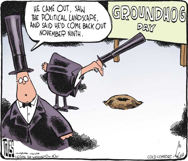 Political/Editorial Cartoon by Tom Toles, Washington Post on Early Spring Predicted