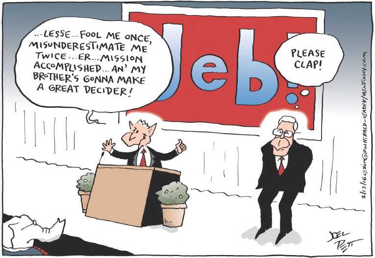 Political/Editorial Cartoon by Joel Pett, Lexington Herald-Leader, CWS/CartoonArts Intl. on Trump States the Obvious