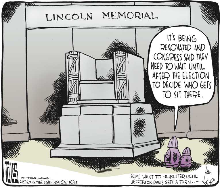 Political/Editorial Cartoon by Tom Toles, Washington Post on Scalia Dead