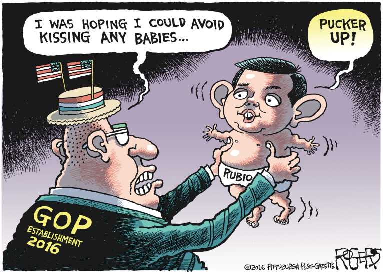 Political/Editorial Cartoon by Rob Rogers, The Pittsburgh Post-Gazette on Trump Wins Super Tuesday