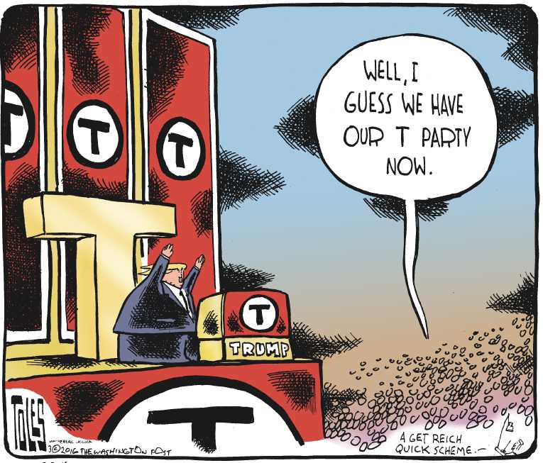 Political/Editorial Cartoon by Tom Toles, Washington Post on Trump Wins Super Tuesday