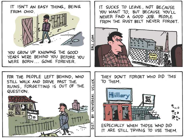 Political/Editorial Cartoon by Ted Rall on Sanders Wins Michigan