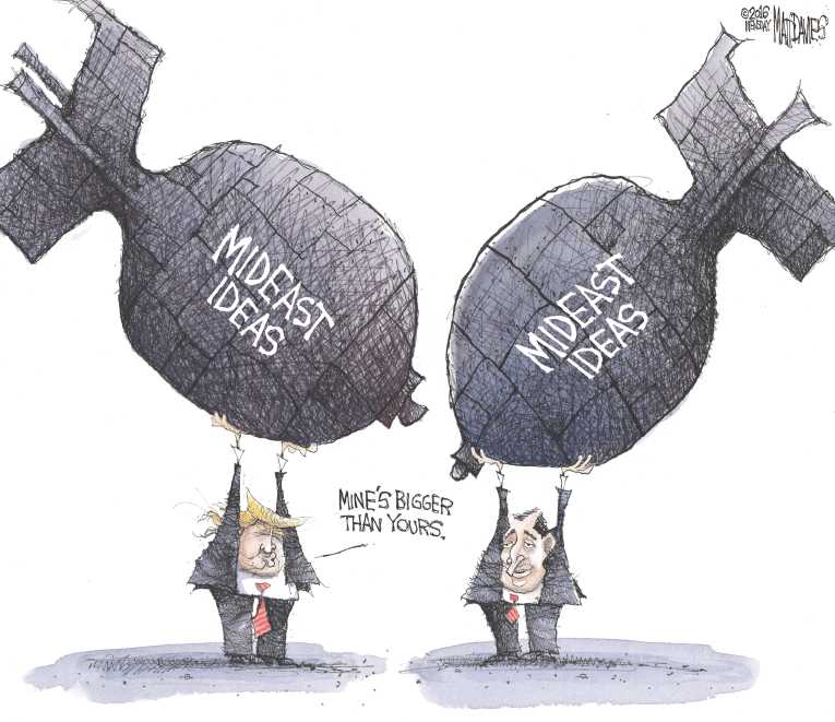 Political/Editorial Cartoon by Matt Davies, Journal News on GOP Aims at Trump