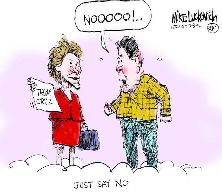Political/Editorial Cartoon by Mike Luckovich, Atlanta Journal-Constitution on GOP Aims at Trump