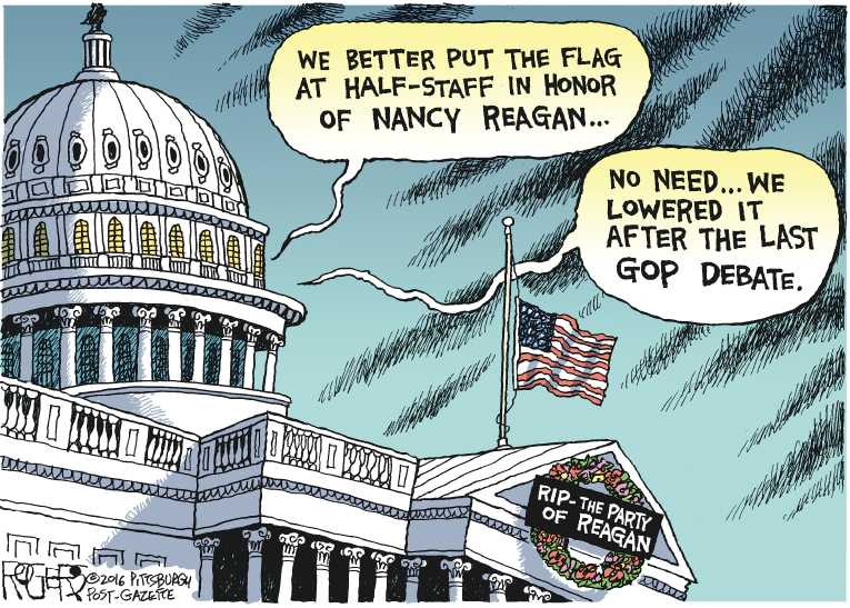 Political/Editorial Cartoon by Rob Rogers, The Pittsburgh Post-Gazette on In Other News