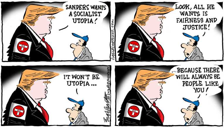 Political/Editorial Cartoon by Bob Englehart, Hartford Courant on Corporate Media Anoint Clinton