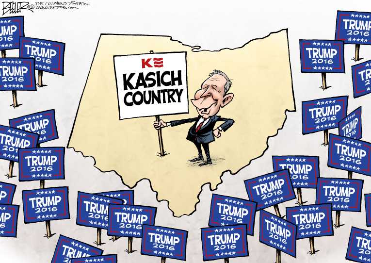 Political/Editorial Cartoon by Nate Beeler, Washington Examiner on Trump Widens Lead
