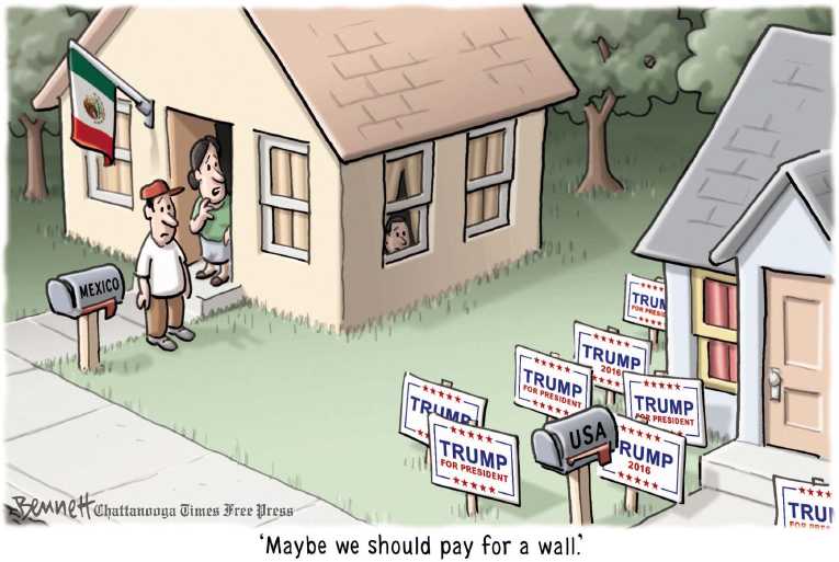 Political/Editorial Cartoon by Clay Bennett, Chattanooga Times Free Press on Trump Widens Lead