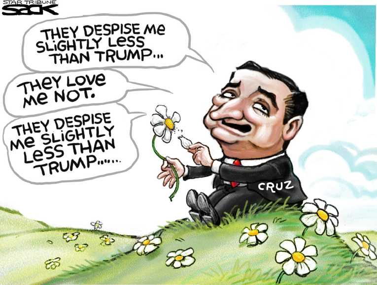 Political/Editorial Cartoon by Steve Sack, Minneapolis Star Tribune on Trump Racing Toward Nomination