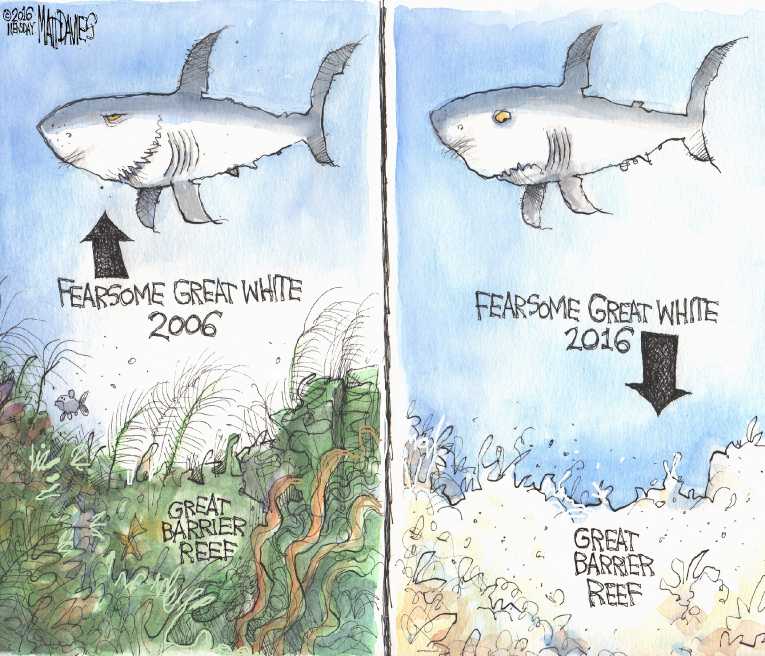 Political/Editorial Cartoon by Matt Davies, Journal News on Earth Heating Up Quickly