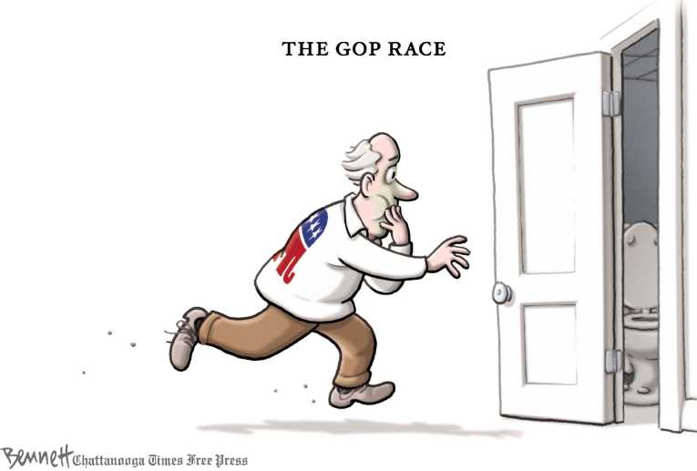Political/Editorial Cartoon by Clay Bennett, Chattanooga Times Free Press on Anti-Trump Forces Gaining Steam