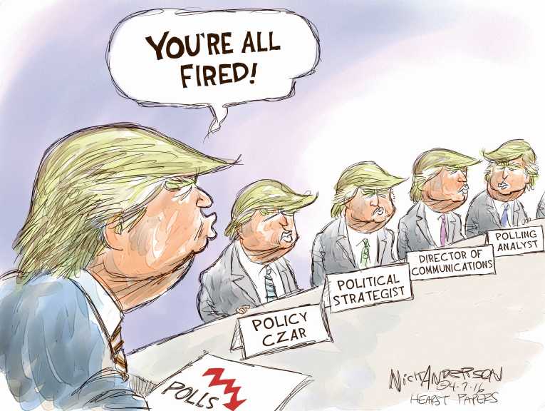 Political/Editorial Cartoon by Nick Anderson, Houston Chronicle on Anti-Trump Forces Gaining Steam