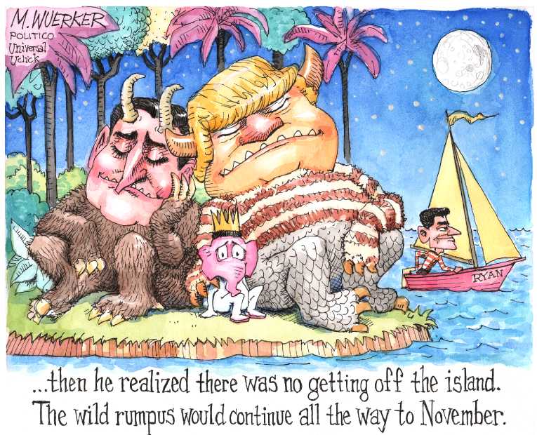 Political/Editorial Cartoon by Matt Wuerker, Politico on Trump Cries Foul