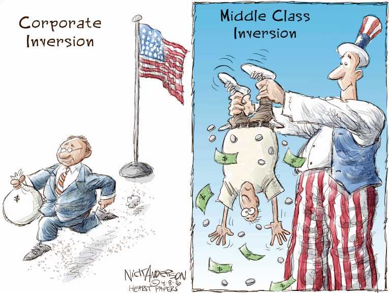 Political/Editorial Cartoon by Nick Anderson, Houston Chronicle on Americans Hidden in Panama Papers