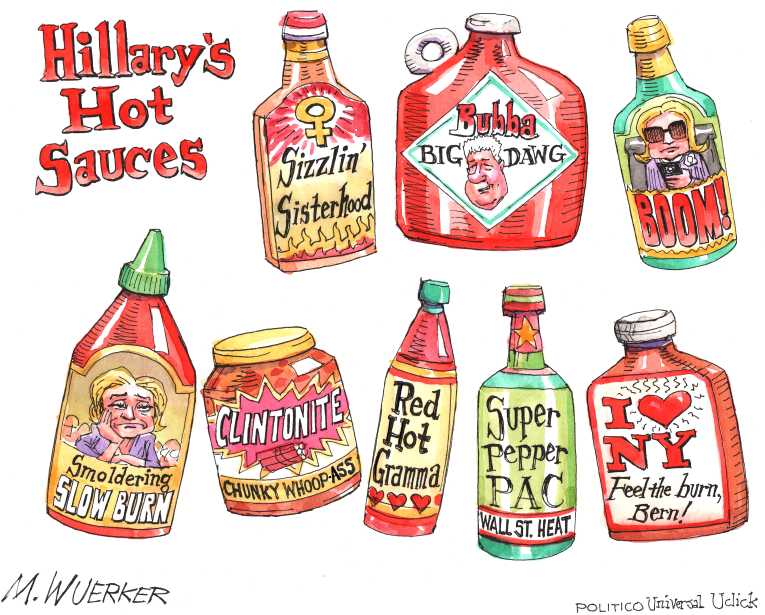 Political/Editorial Cartoon by Matt Wuerker, Politico on Clinton Steals New York