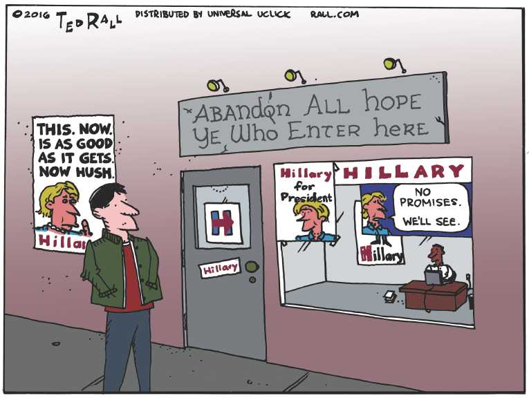 Political/Editorial Cartoon by on Clinton Steals New York