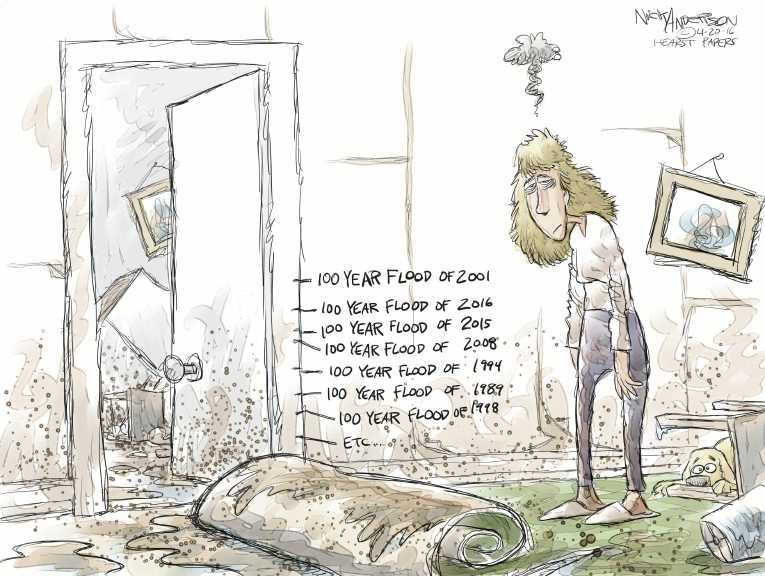 Political/Editorial Cartoon by Nick Anderson, Houston Chronicle on Earth Day Celebrated