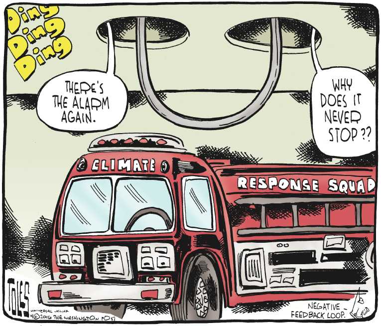 Political/Editorial Cartoon by Tom Toles, Washington Post on Earth Day Celebrated
