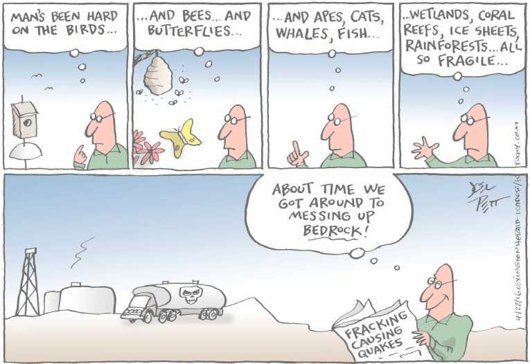 Political/Editorial Cartoon by Joel Pett, Lexington Herald-Leader, CWS/CartoonArts Intl. on Earth Day Celebrated