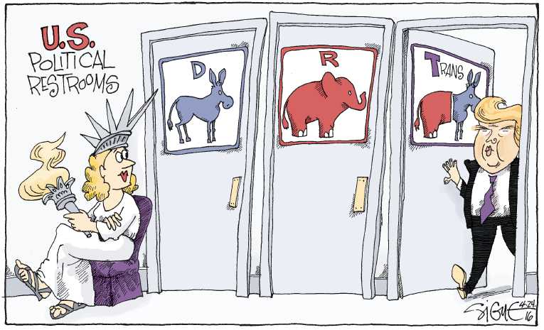 Political/Editorial Cartoon by Signe Wilkinson, Philadelphia Daily News on Trump Sweeps Tuesday