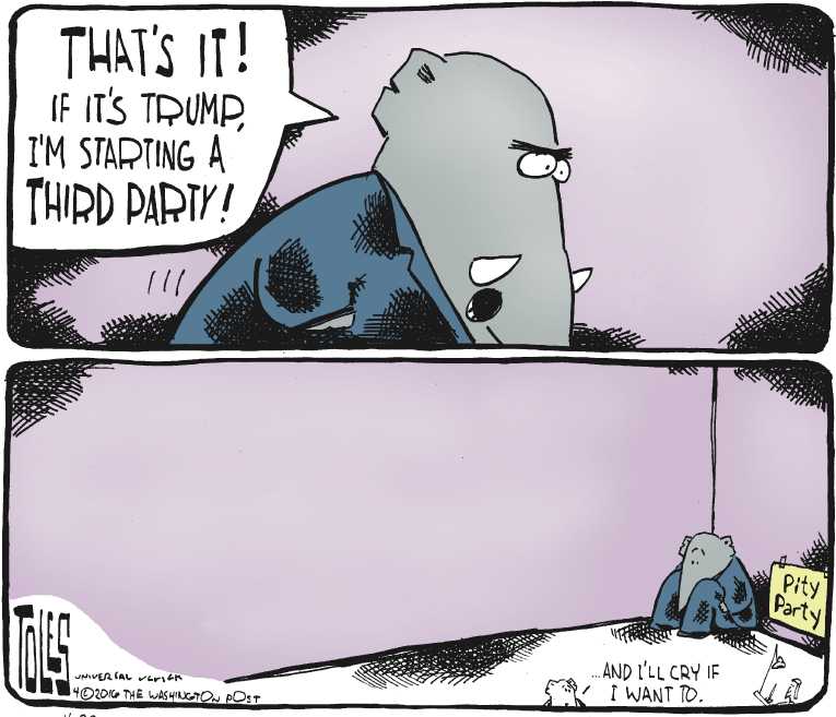 Political/Editorial Cartoon by Tom Toles, Washington Post on Trump Sweeps Tuesday