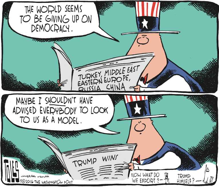 Political/Editorial Cartoon by Tom Toles, Washington Post on In Other News