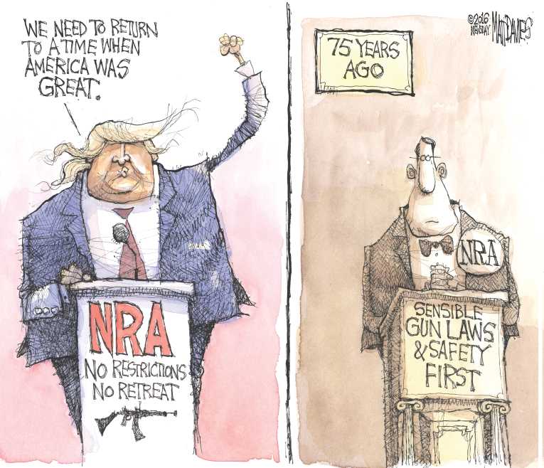Political/Editorial Cartoon by Matt Davies, Journal News on Trump Cruising