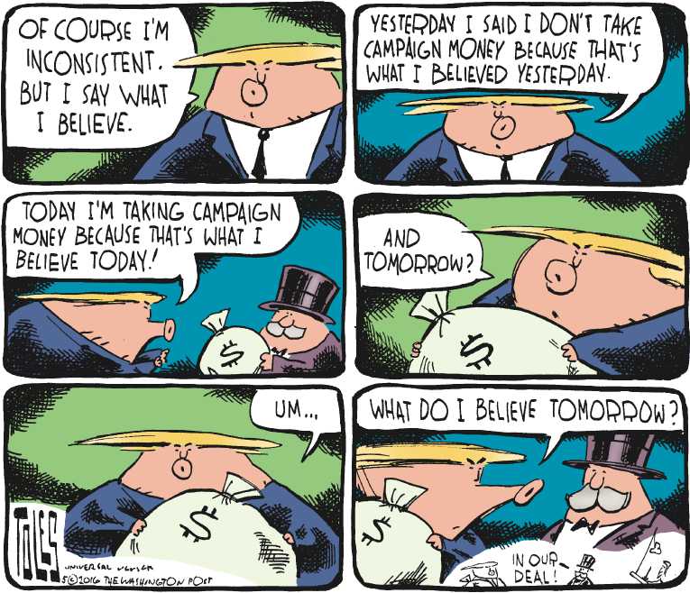 Political/Editorial Cartoon by Tom Toles, Washington Post on Trump Cruising
