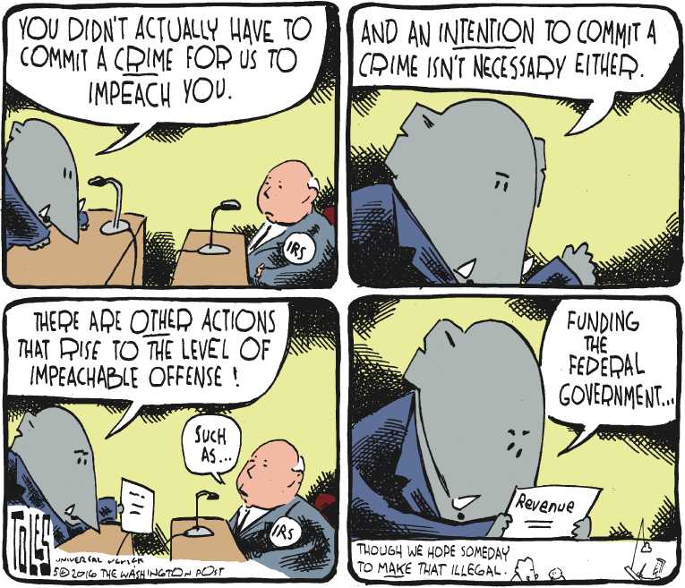 Political/Editorial Cartoon by Tom Toles, Washington Post on In Other News