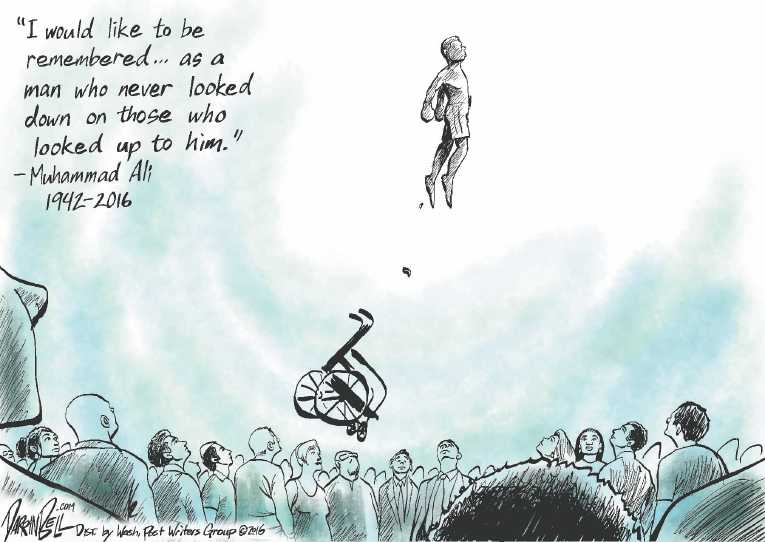 Political/Editorial Cartoon by Darrin Bell, Washington Post Writers Group on The Greatest Is Gone