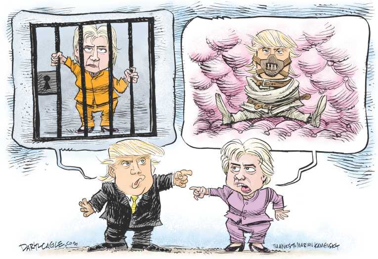 Political/Editorial Cartoon by Daryl Cagle, Cagle Cartoons on Race Shaping Up