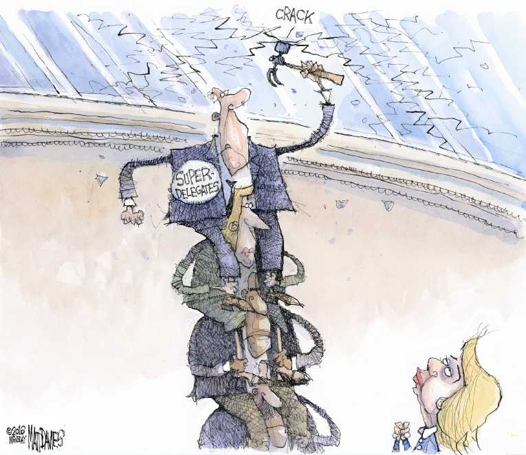 Political/Editorial Cartoon by Matt Davies, Journal News on Hillary Almost Wins