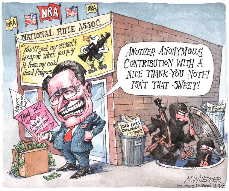 Political/Editorial Cartoon by Matt Wuerker, Politico on 49 Killed at Nightclub