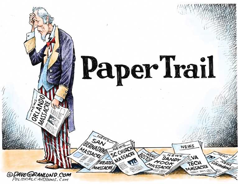 Political/Editorial Cartoon by Dave Granlund on 49 Killed at Nightclub