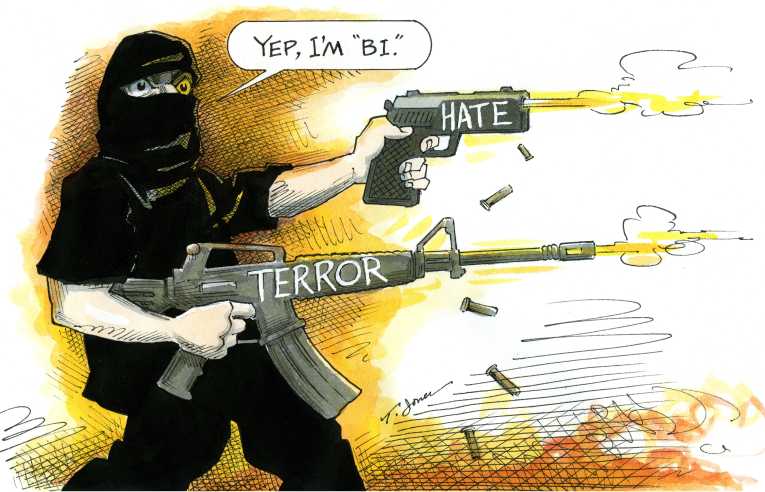 Political/Editorial Cartoon by Taylor Jones, Tribune Media Services on 49 Killed at Nightclub