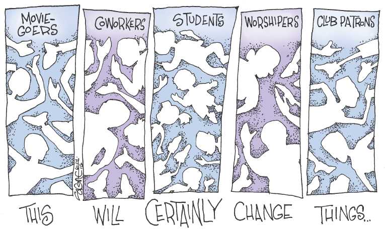Political/Editorial Cartoon by Signe Wilkinson, Philadelphia Daily News on 49 Killed at Nightclub