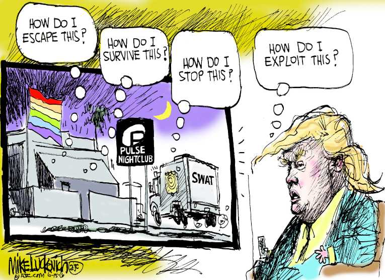 Political/Editorial Cartoon by Mike Luckovich, Atlanta Journal-Constitution on Congress Rejects Gun Bills