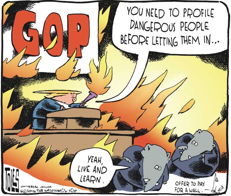 Political/Editorial Cartoon by Tom Toles, Washington Post on Dump Trump Movement Growing