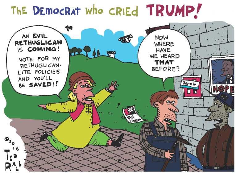 Political/Editorial Cartoon by Ted Rall on Hillary Probe Continues