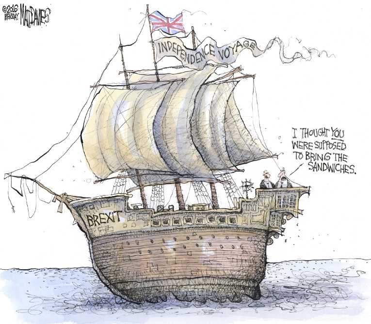 Political/Editorial Cartoon by Matt Davies, Journal News on Brexit Vote Fallout Continues