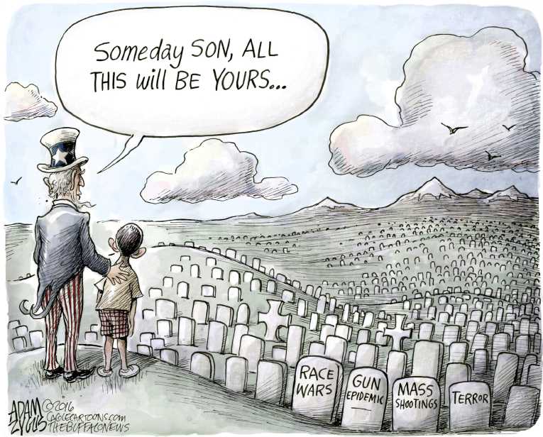 Political/Editorial Cartoon by Adam Zyglis, The Buffalo News on Many Killed