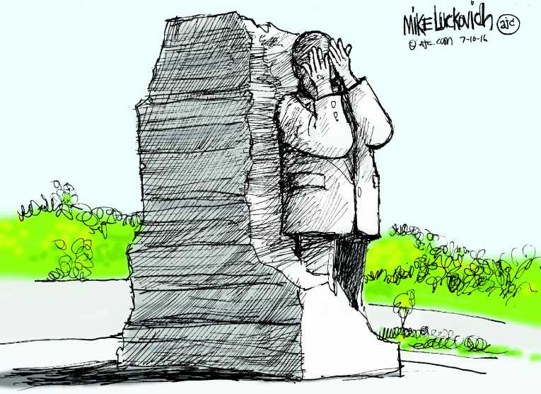 Political/Editorial Cartoon by Mike Luckovich, Atlanta Journal-Constitution on Many Killed