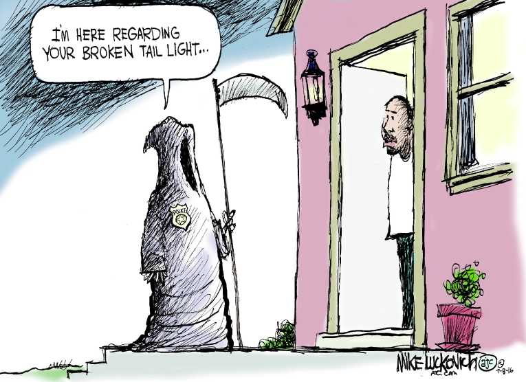Political/Editorial Cartoon by Mike Luckovich, Atlanta Journal-Constitution on Many Killed