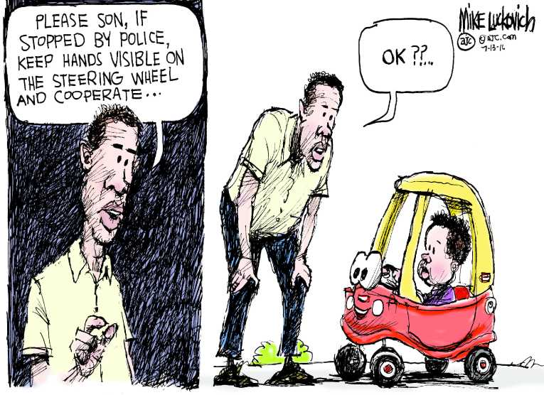 Political/Editorial Cartoon by Mike Luckovich, Atlanta Journal-Constitution on Shootings Stun Nation