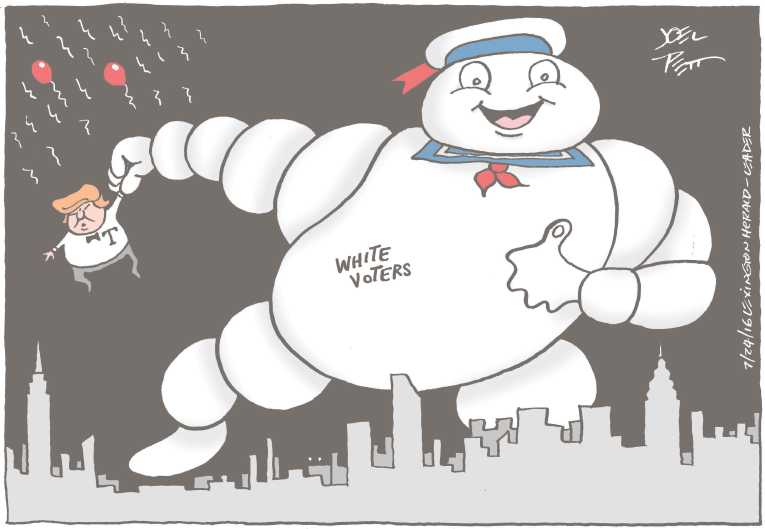Political/Editorial Cartoon by Joel Pett, Lexington Herald-Leader, CWS/CartoonArts Intl. on Trump Wins Nomination