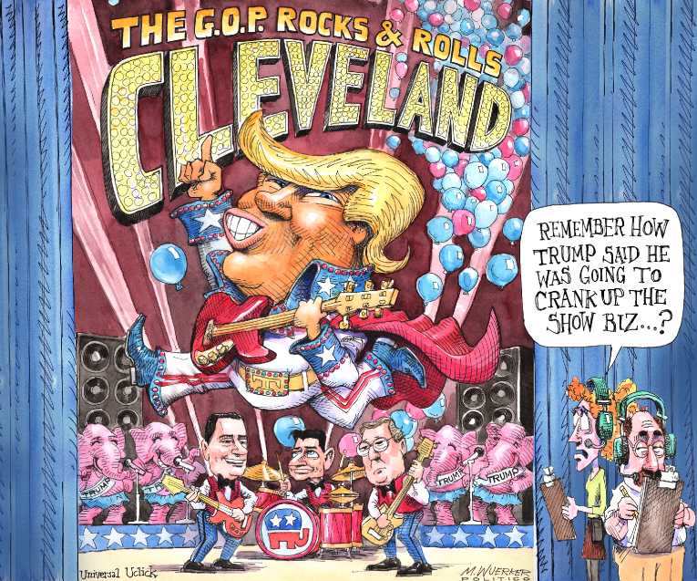 Political/Editorial Cartoon by Matt Wuerker, Politico on Trump Wins Nomination