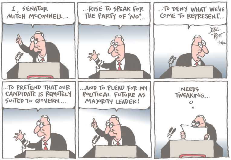 Political/Editorial Cartoon by Joel Pett, Lexington Herald-Leader, CWS/CartoonArts Intl. on Trump Wins Nomination