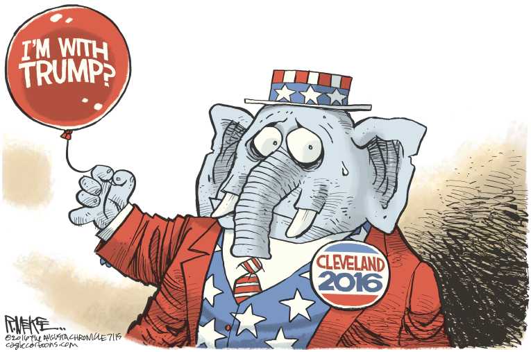 Political/Editorial Cartoon by Rick McKee, The Augusta Chronicle on Trump Wins Nomination